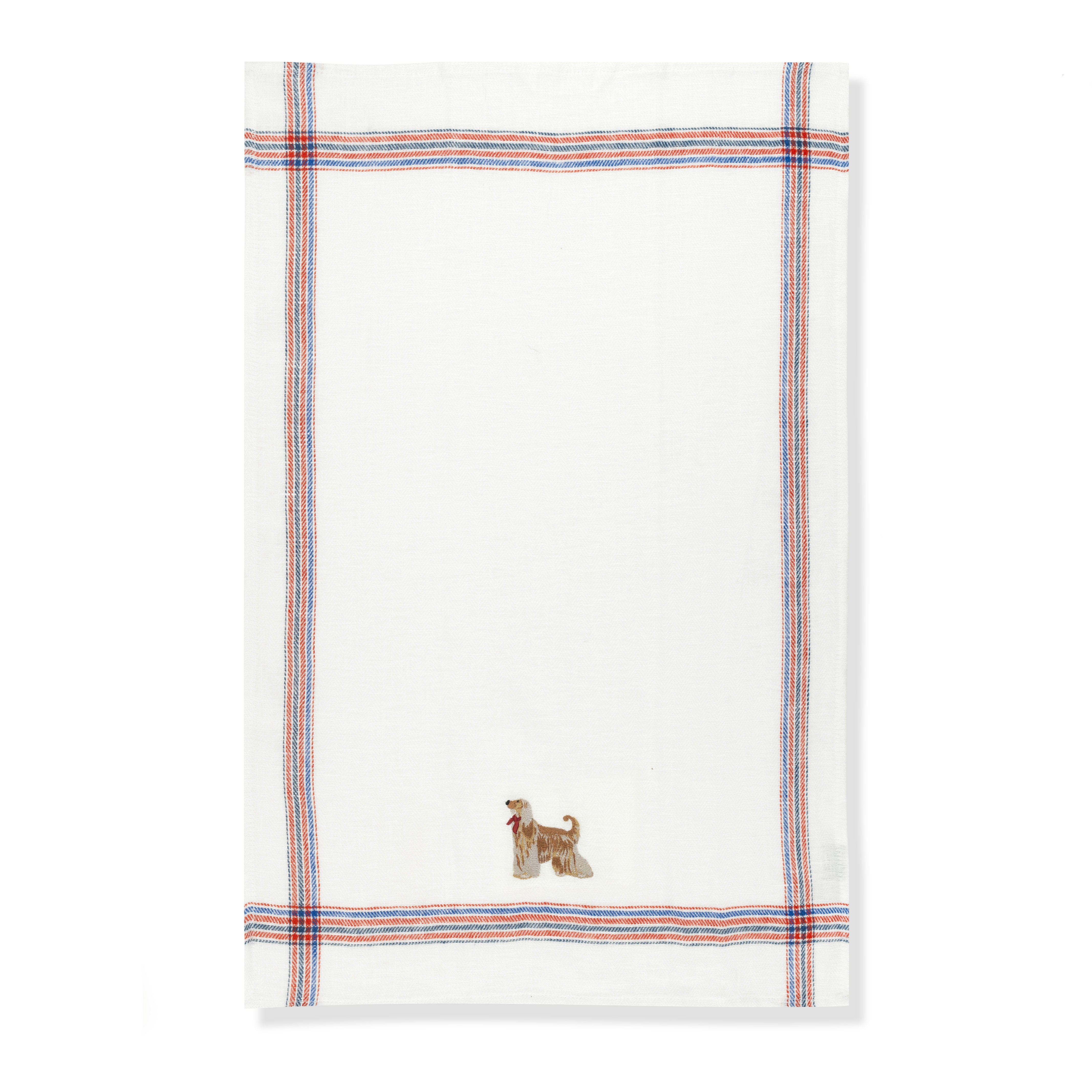 Kitchen Towel with Afghan Hound Embroidery