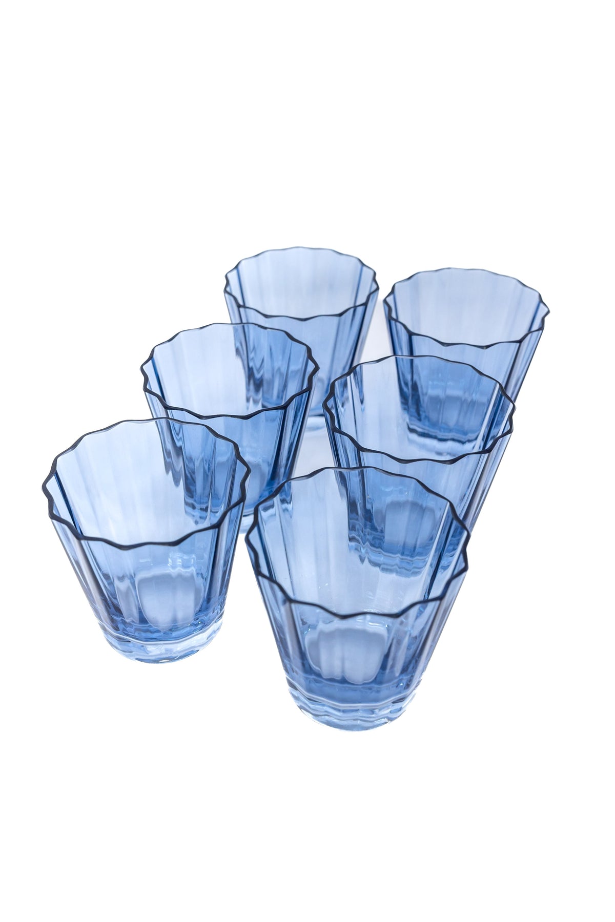 Estelle Colored Sunday Low Balls, Set of 6 in Cobalt Blue