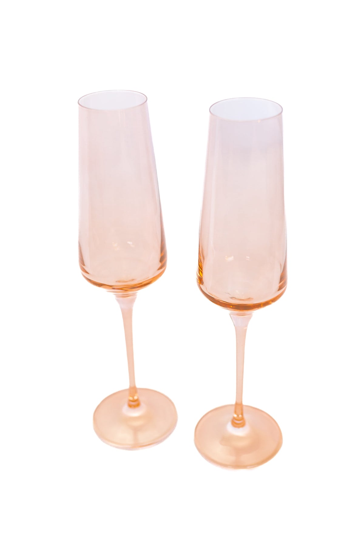 Estelle Colored Champagne Flute, Set of 6 in Blush Pink