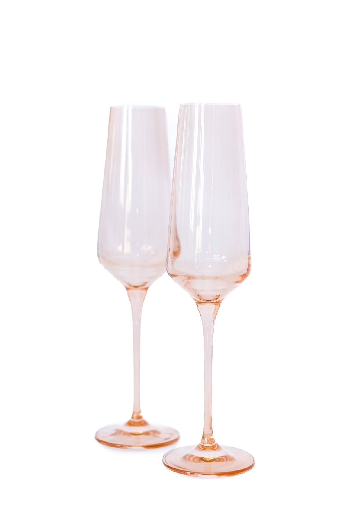 Estelle Colored Champagne Flute, Set of 6 in Blush Pink