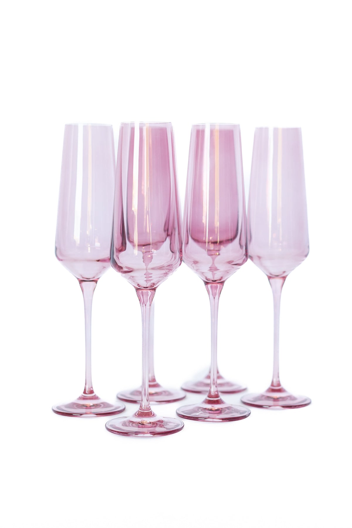 Estelle Colored Champagne Flute, Set of 6 in Rose