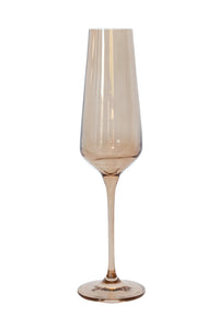 Estelle Colored Champagne Flute, Set of 6 in Amber Smoke