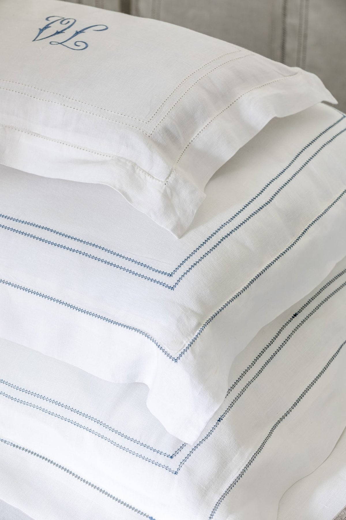 Pillowcase Hemstitch Prussian Blue