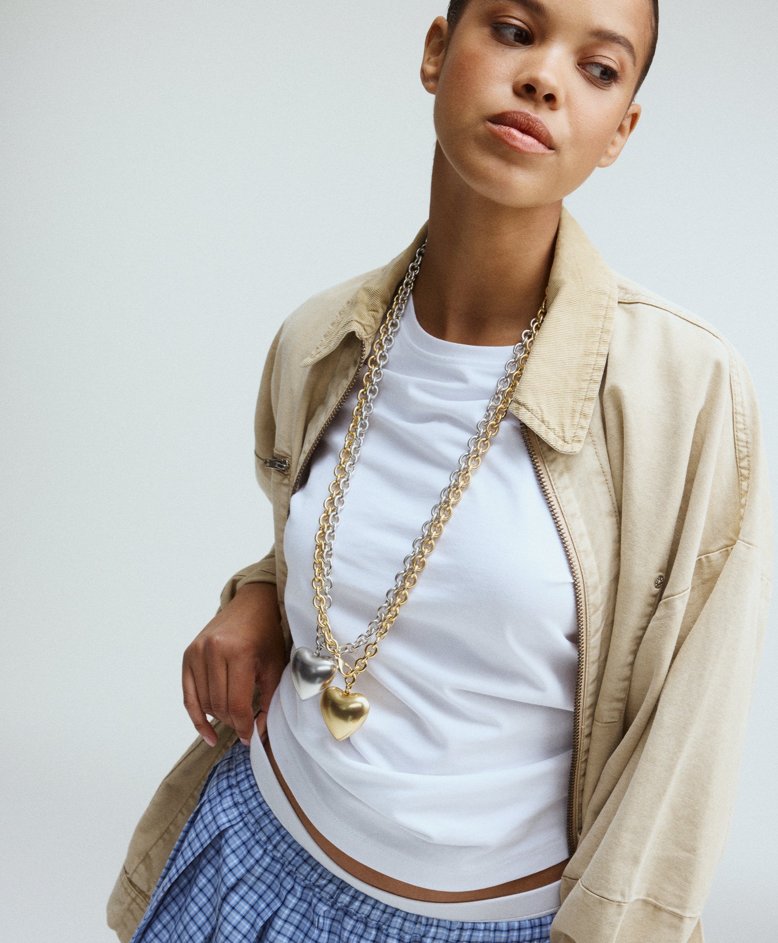 The Puffy Heart Necklace in Silver | Over The Moon
