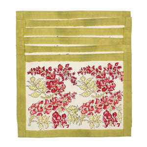 Wisteria Mats in Pink & Green, Set of 6