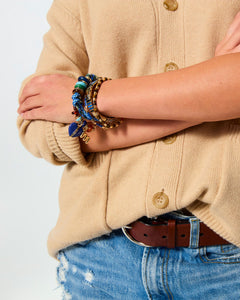 The Super Size Happy Cord Bracelet in Denim
