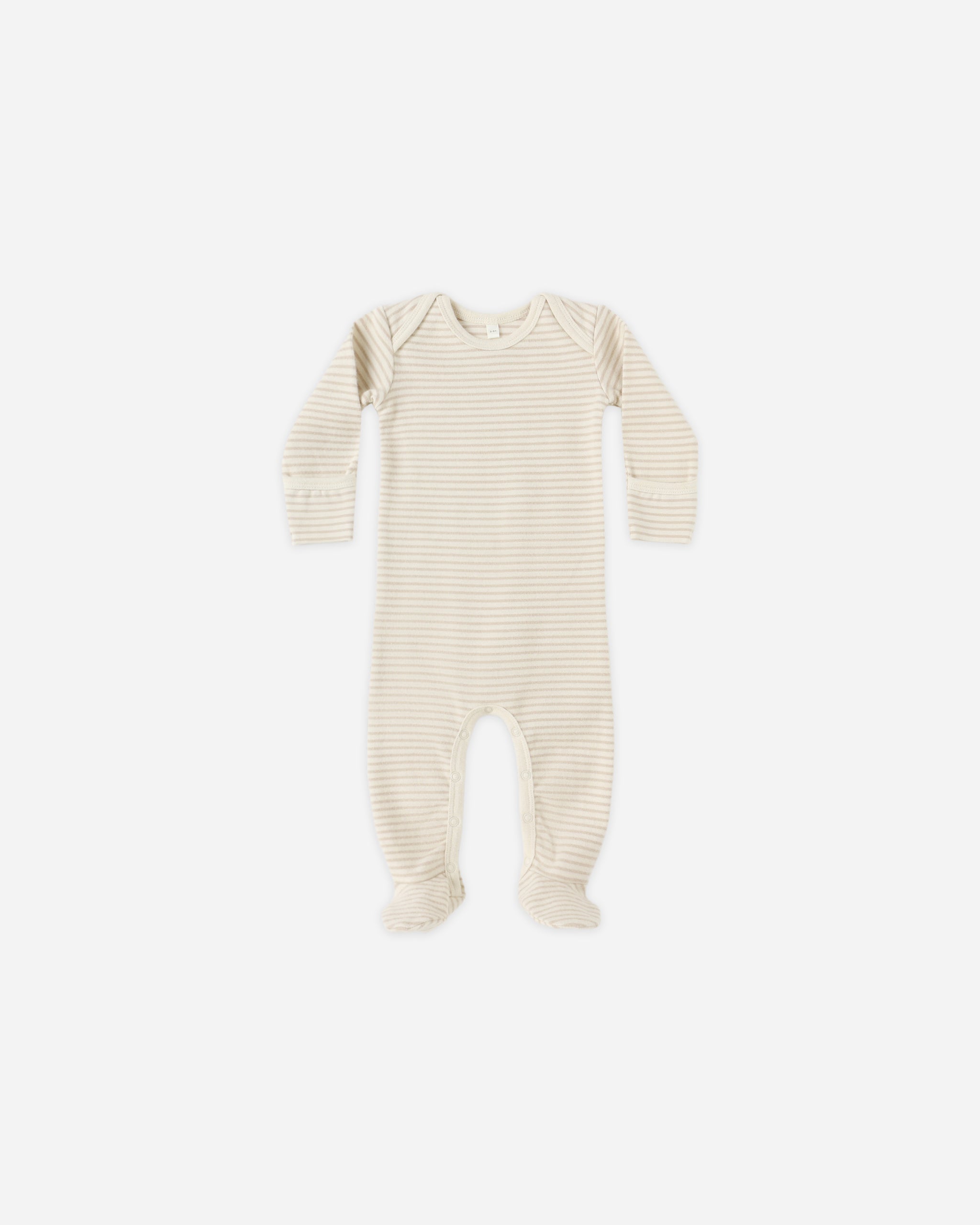 Baby Footie || Oat Micro Stripe