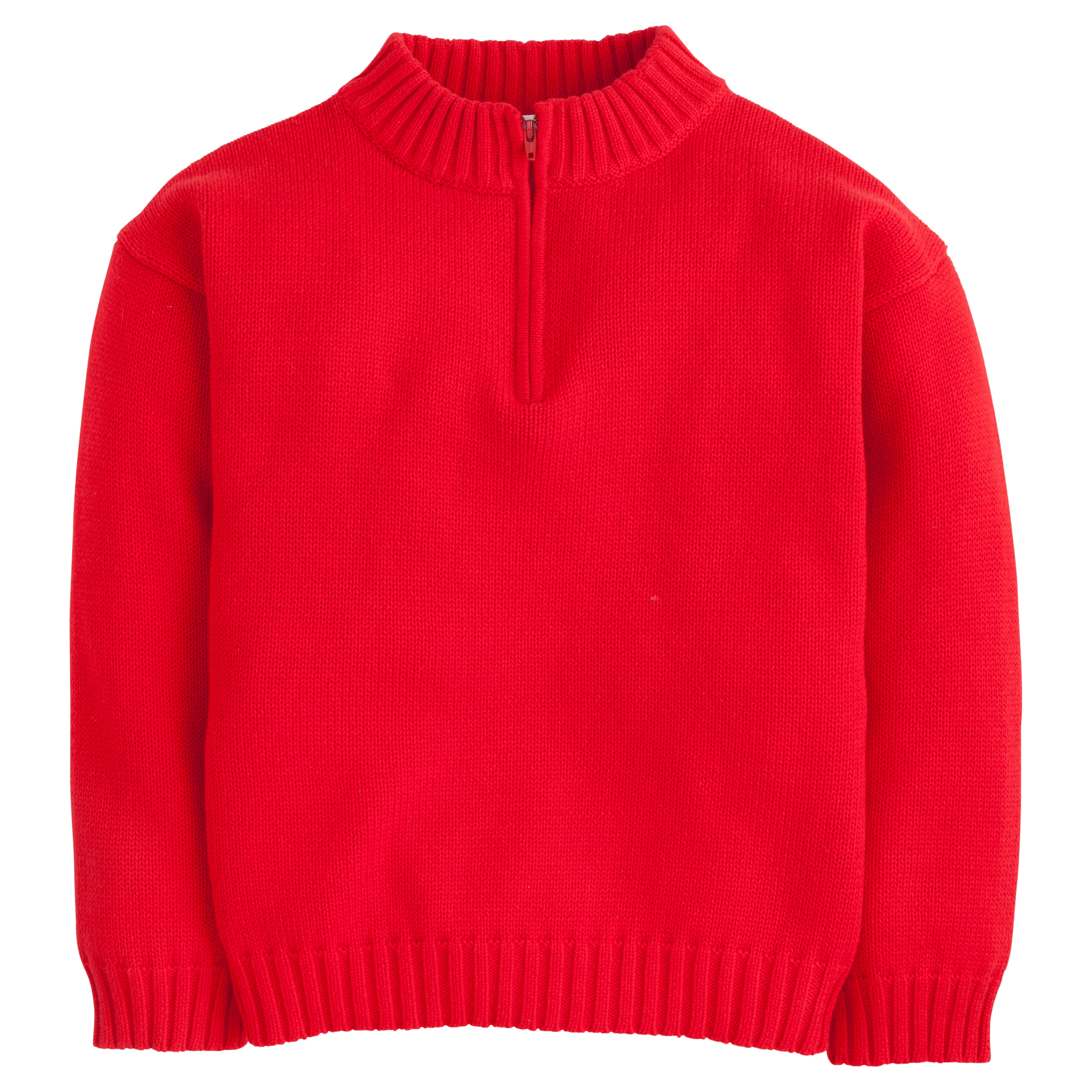 little english classic childrens clothing, boys red quarter zip sweater
