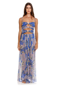 Meeg Dress in Blue Quilt