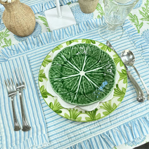 Ruffle Napkin in Blue Stripes, Set of 4