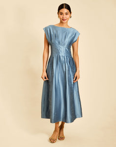 Quinn Midi Dress in Lapis Blue