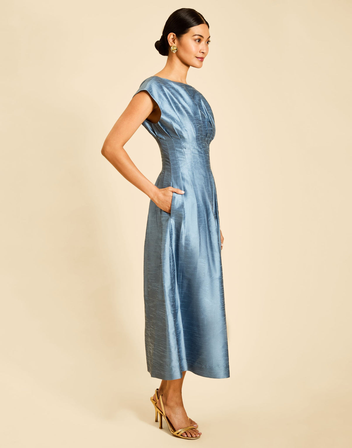 Quinn Midi Dress in Lapis Blue