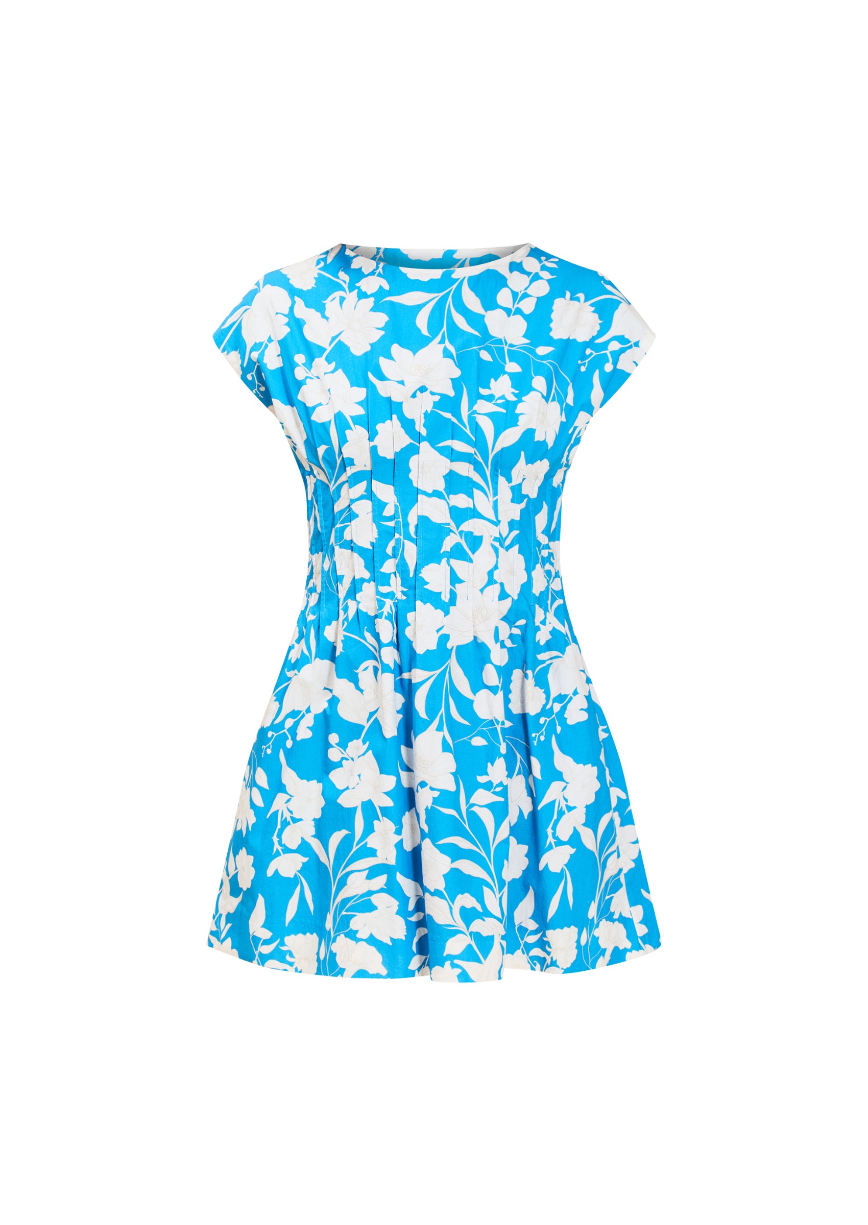 Quinn Pintuck Mini Dress in Huckleberry Blue