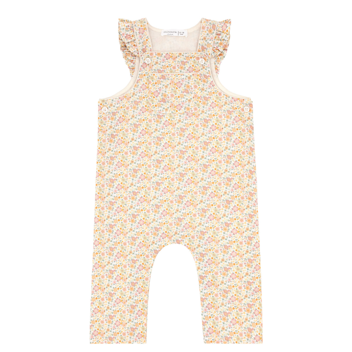 Baby Girls Marigold Floral Overalls