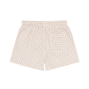 Boys Brown Gingham Ultra-Soft Twill Short