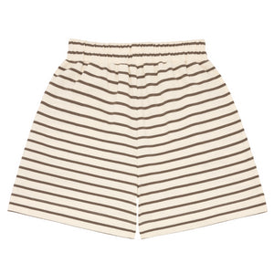 Women’s Brown And Cream Breton Stripe Shorts