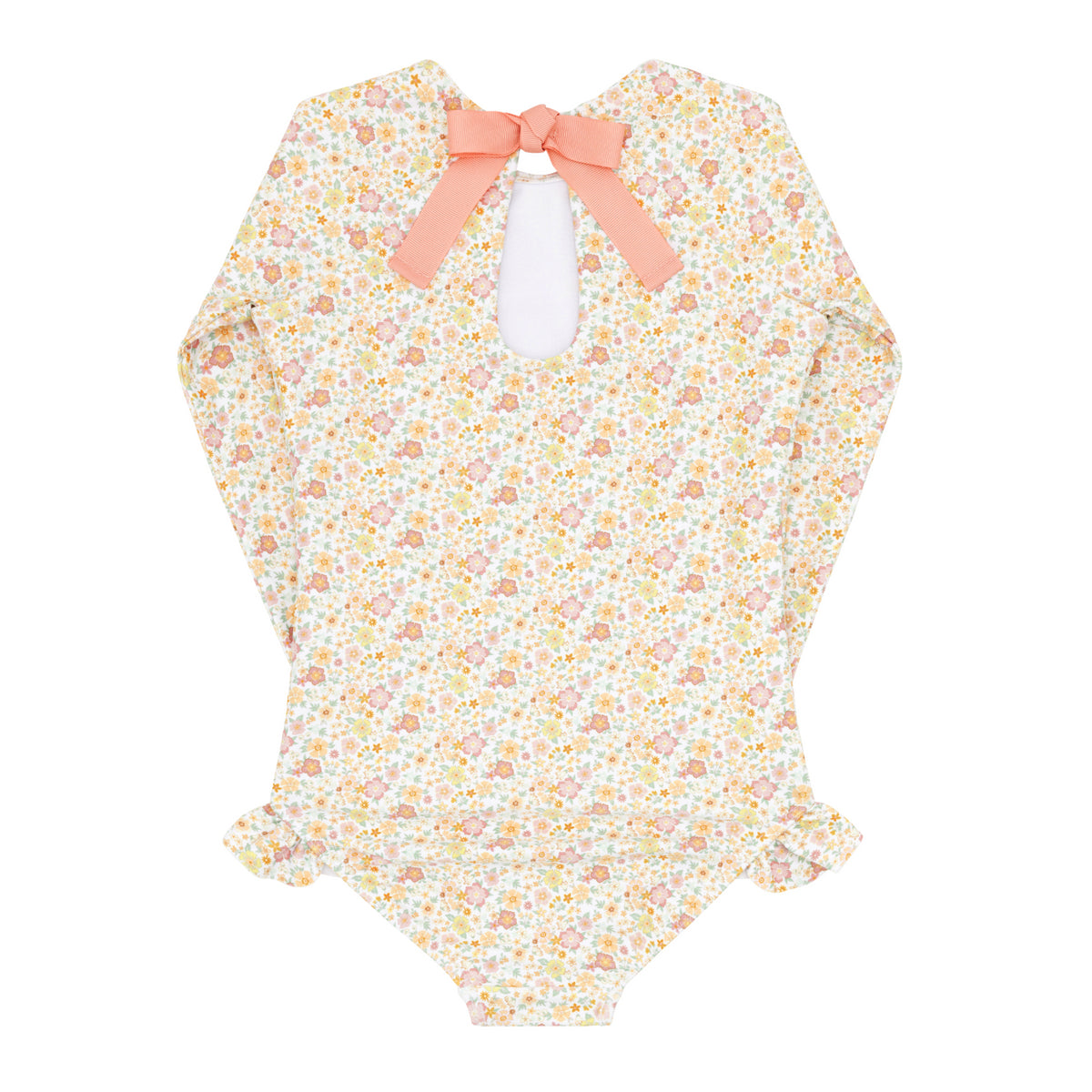 Girls Marigold Floral Rashguard One Piece