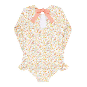 Girls Marigold Floral Rashguard One Piece