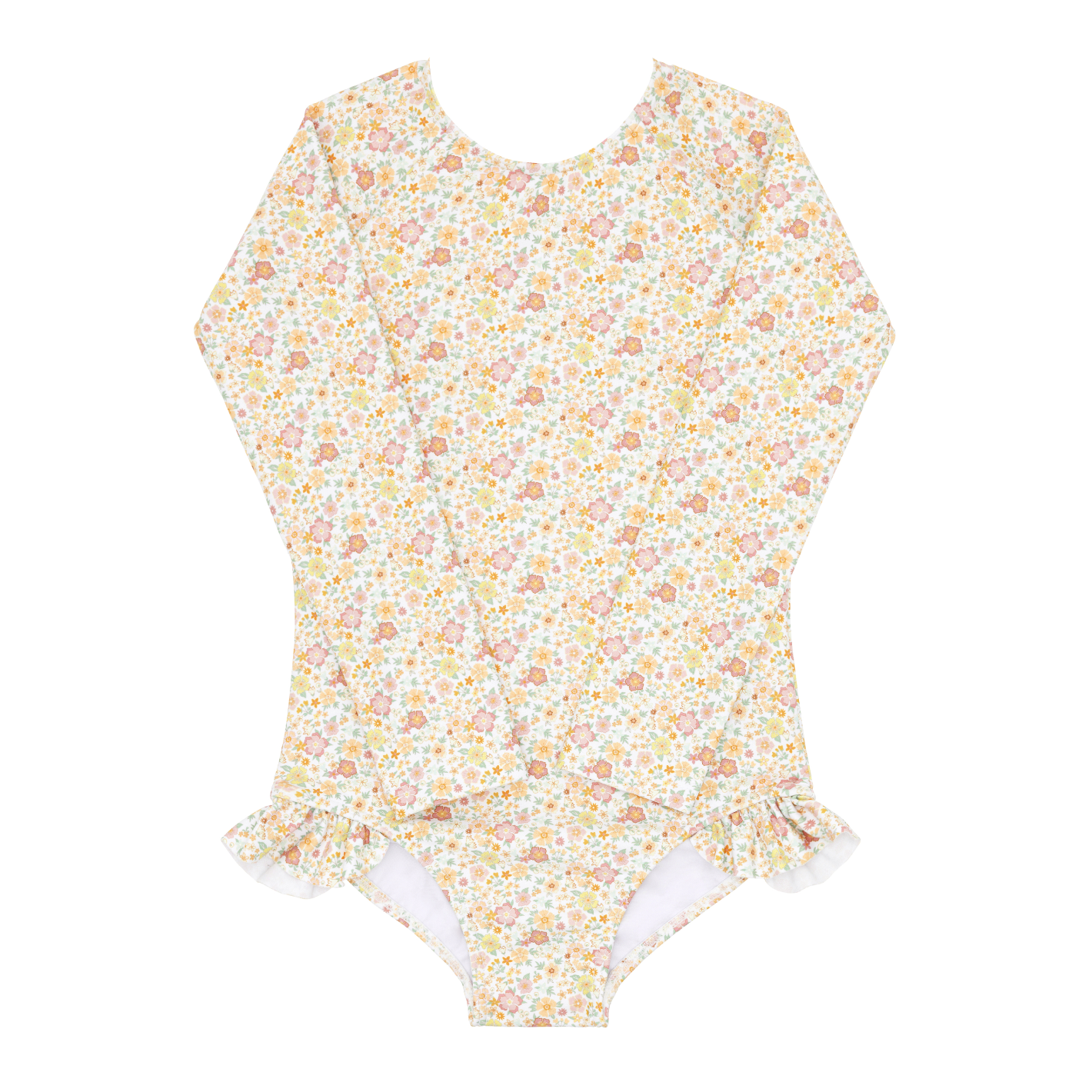 Girls Marigold Floral Rashguard One Piece