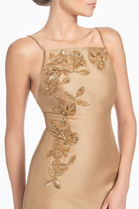 Embellished Pryce Gown in Chestnut Gold