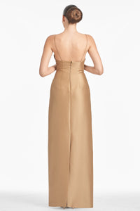 Embellished Pryce Gown in Chestnut Gold