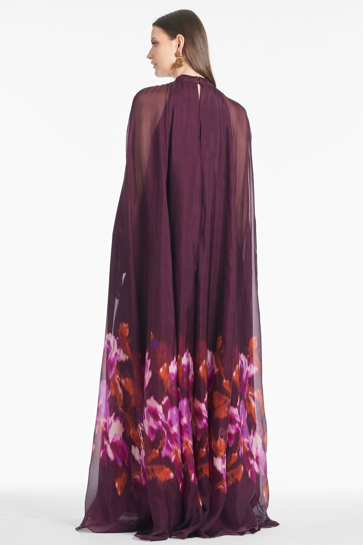 Tiana Gown in Mixed Berry Ikat Border