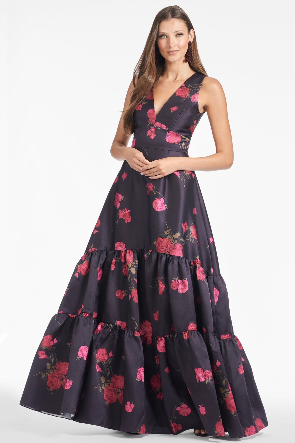 Rori Gown in Malbec Tea Blooms