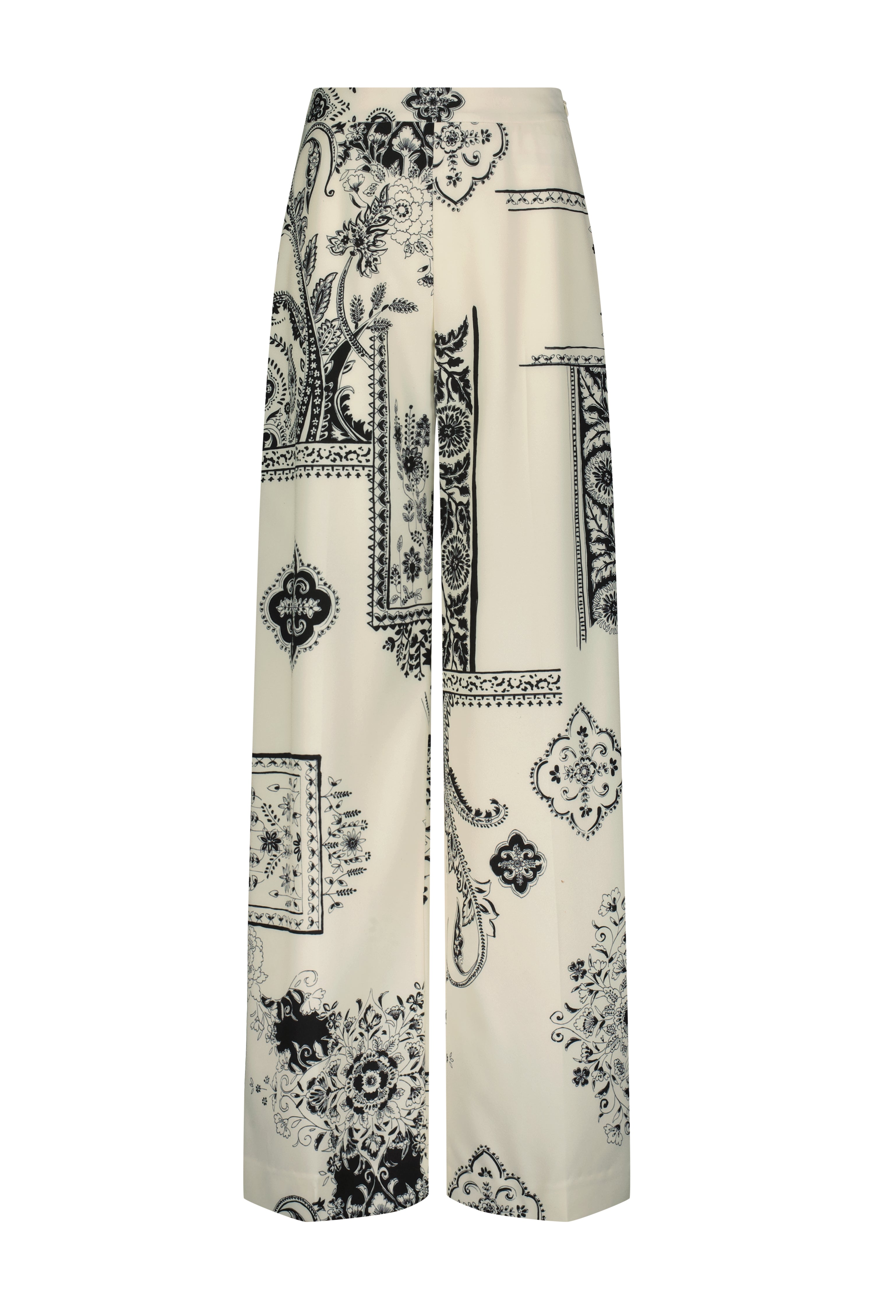 Printed Stretch Crepe Side Zip Wide Leg Pant | Over The Moon Printed Stretch Crepe Side Zip Wide Leg Pant | Over The Moon