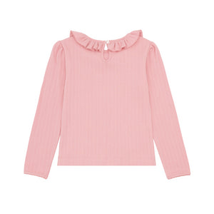 Girls Misty Rose Pointelle Long Sleeve Blouse