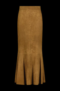 Suede Tulip Skirt in Cedar