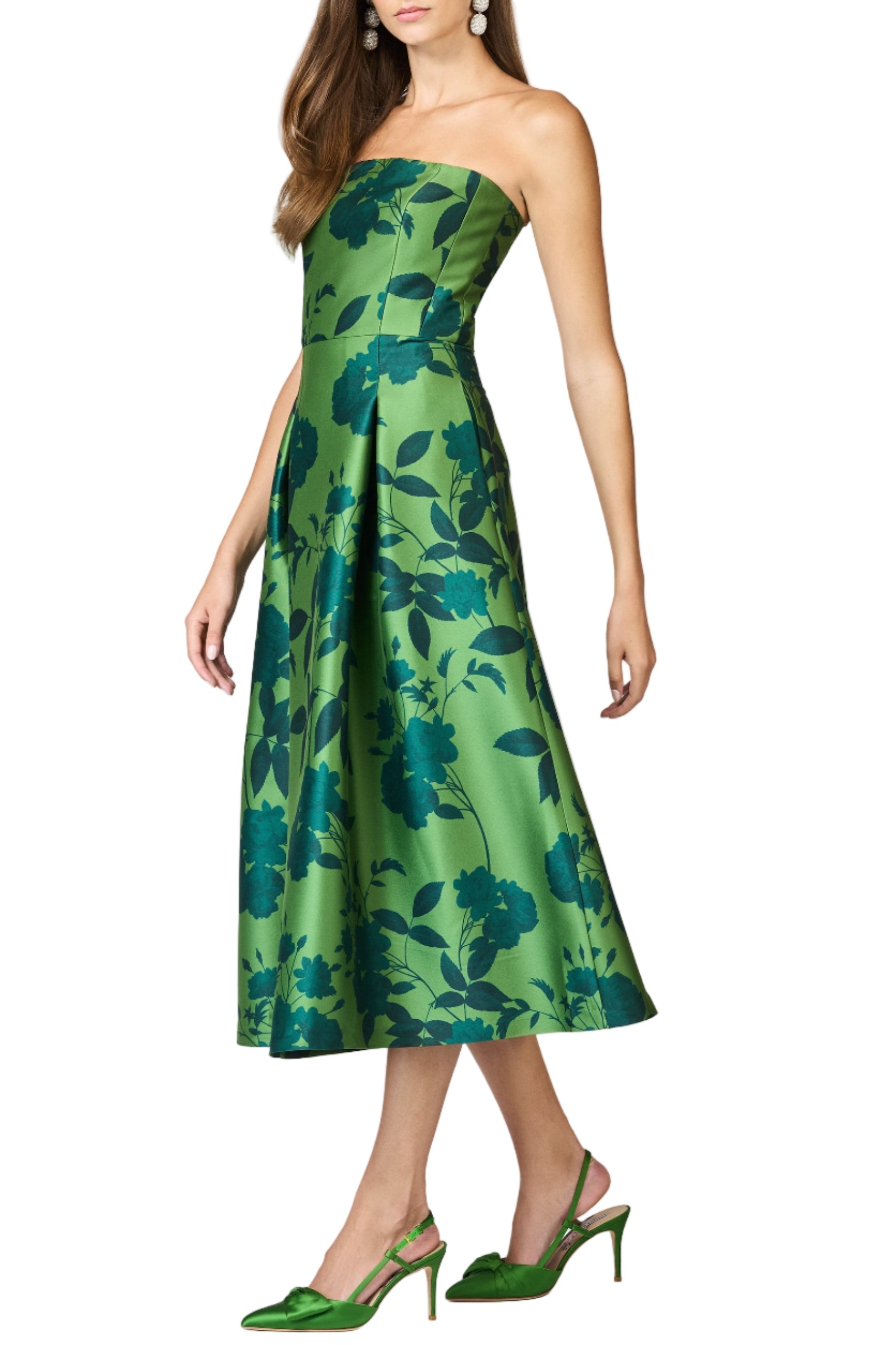 Shay Dress in Empress Green Roses