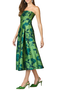 Shay Dress in Empress Green Roses