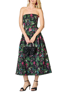 Cloque shay Dress in Royal Gardens