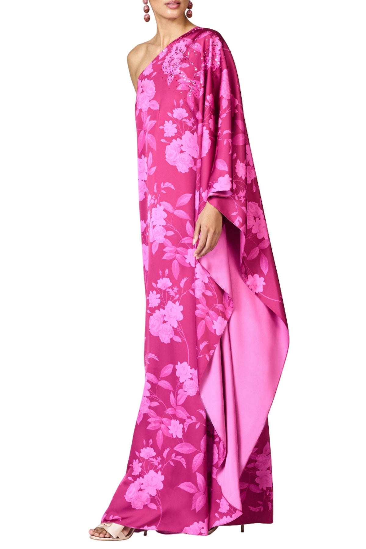 Embellished Demi Gown in Rhodolite Roses