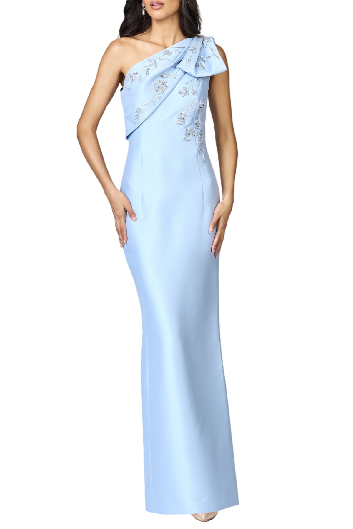 Embellished Olivia Gown in Glacial Blue