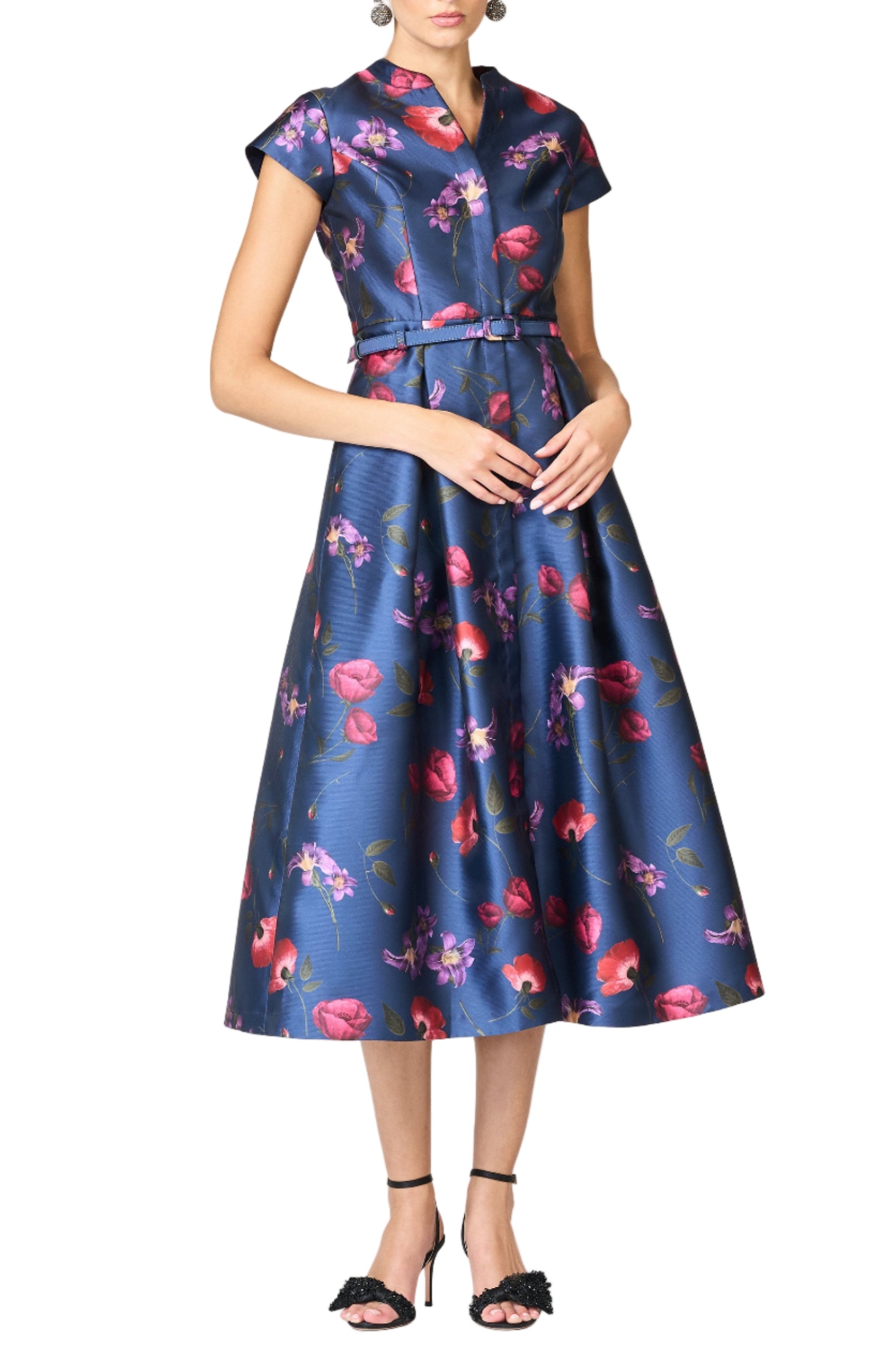 Martine Dress in Midnight Jardin