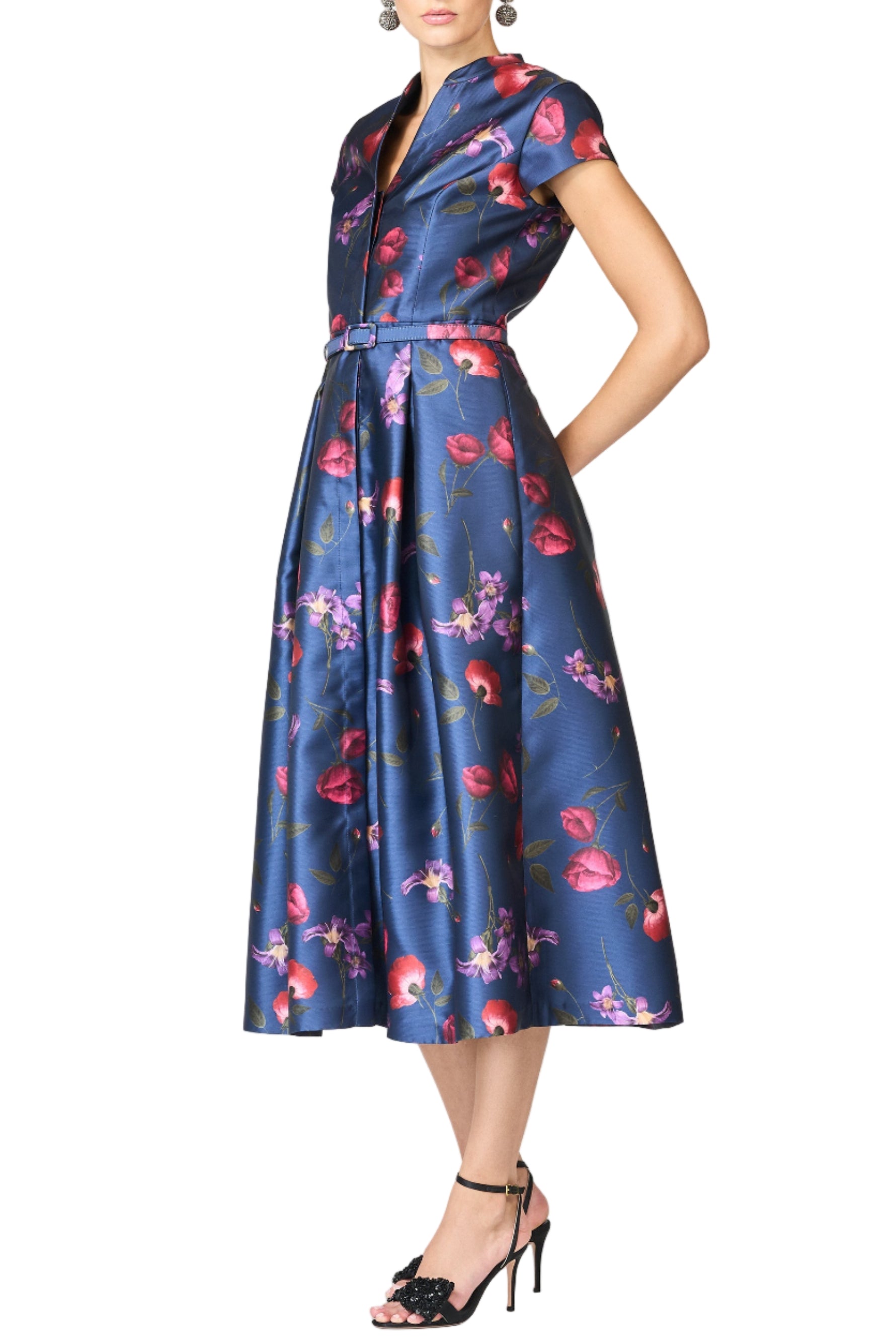 Martine Dress in Midnight Jardin