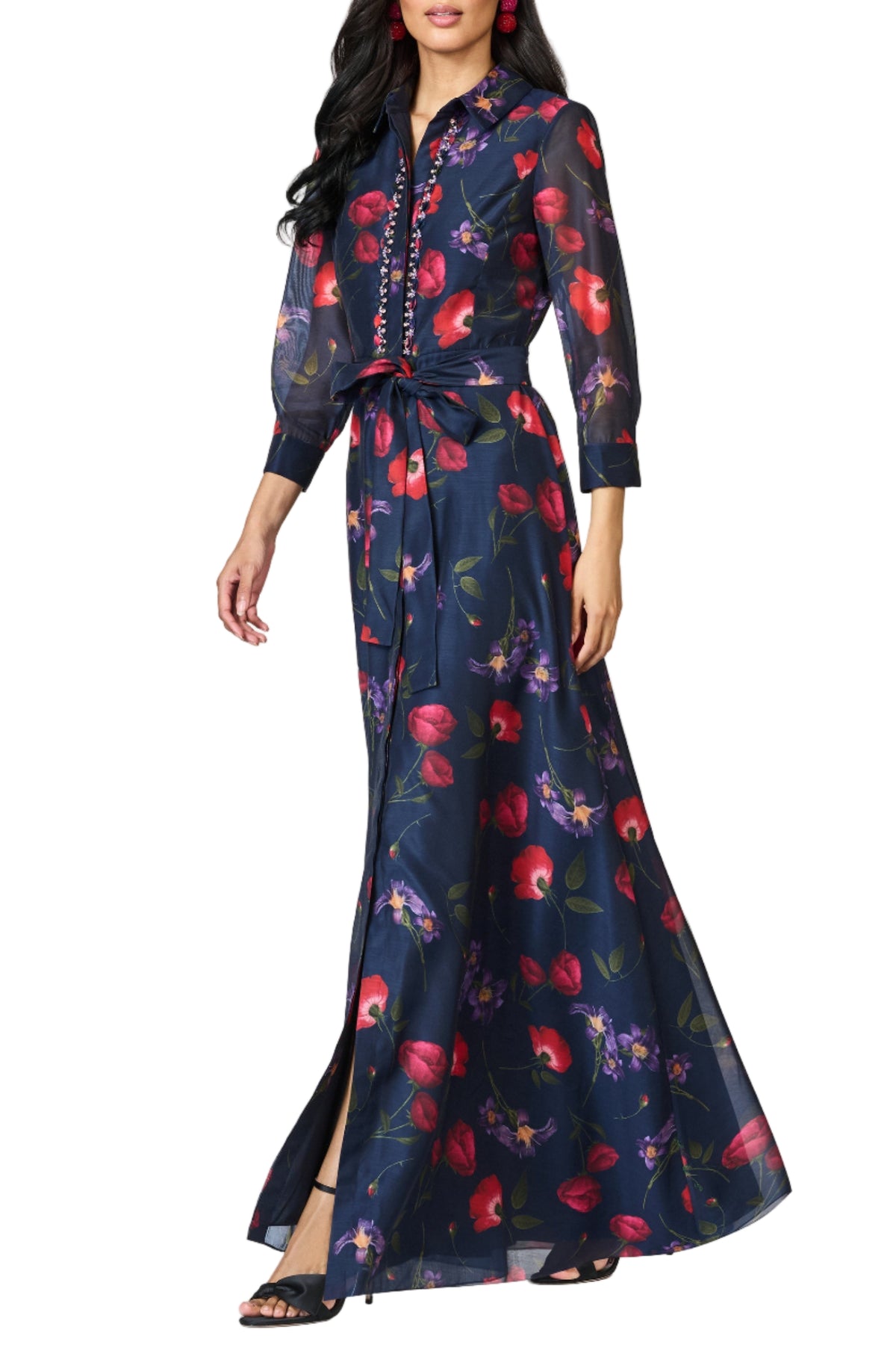 Embellished Addison Gown in Midnight Jardin