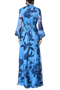 Embroidered Cassandra Gown in Celestial Blooms