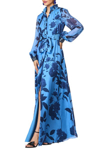 Embroidered Cassandra Gown in Celestial Blooms