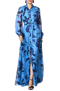 Embroidered Cassandra Gown in Celestial Blooms