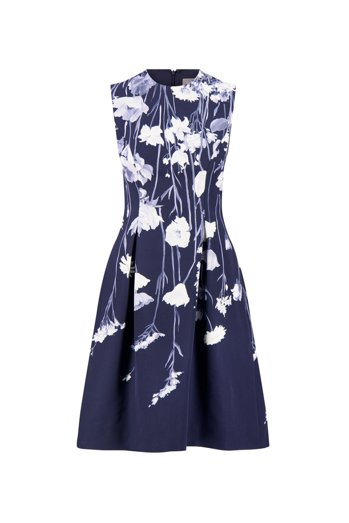 Floral Faille Betsy Dress in Navy Multi