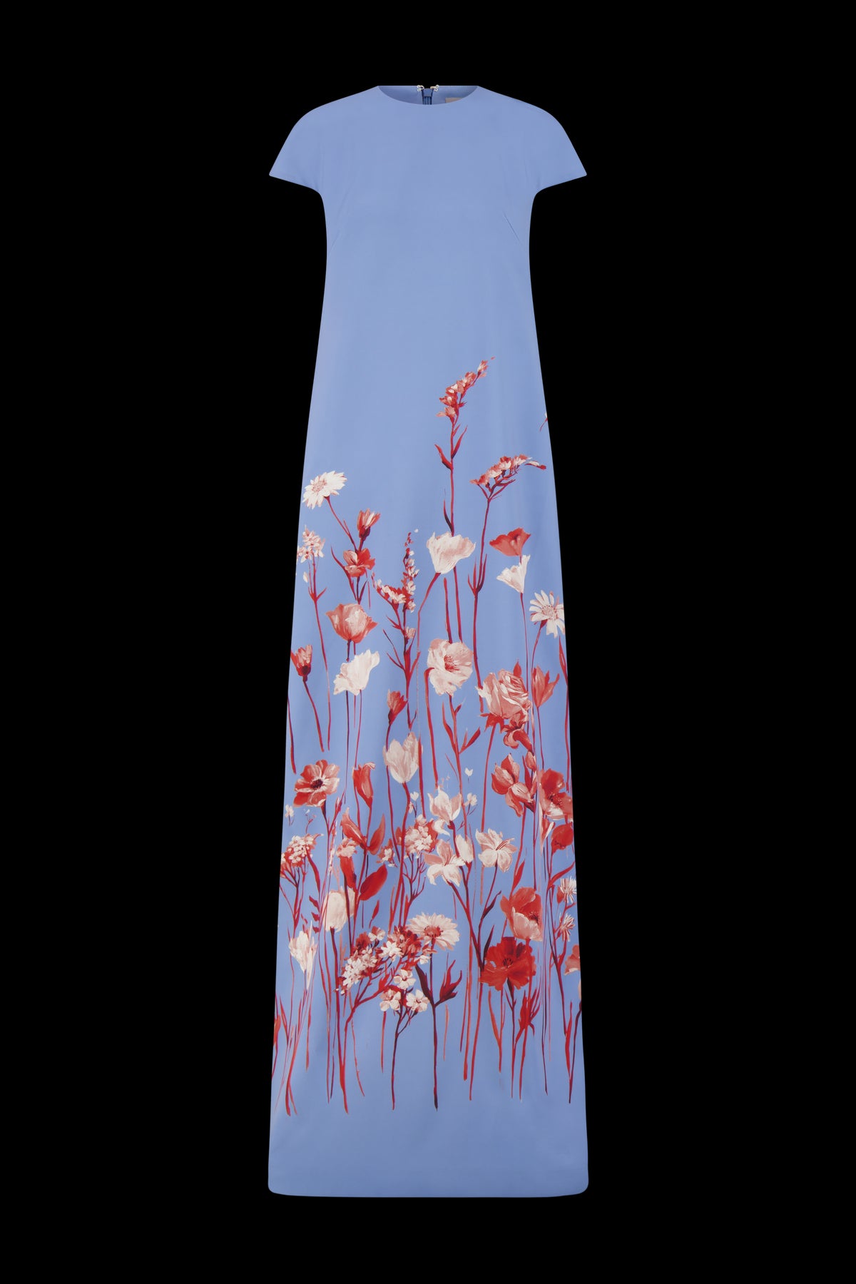 Floral Crepe Augusta Gown in Cornflower Multi