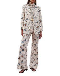 Quinn Twill Jacket in Floral Cream