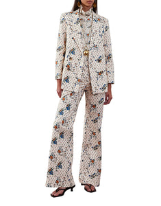 Morgan Twill Trouser in Floral Cream