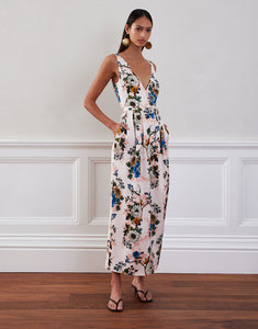 Jules Jacquard Midi Dress in Magic Blossom Pink