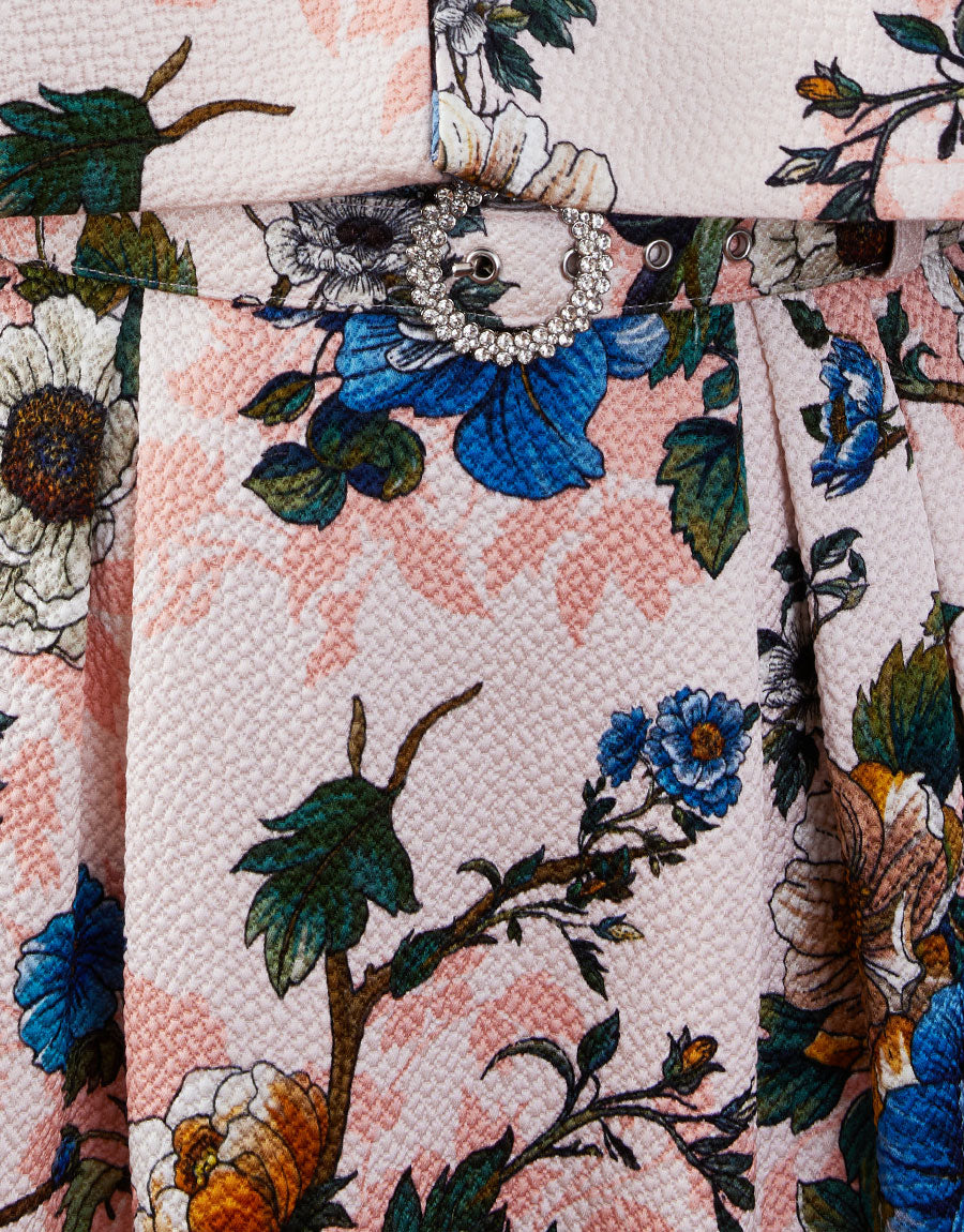 Jules Jacquard Midi Dress in Magic Blossom Pink