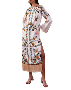 Seraphina Crepe Midi Dress in Magical Blossom Pink