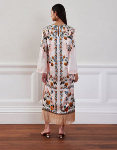 Seraphina Crepe Midi Dress in Magical Blossom Pink