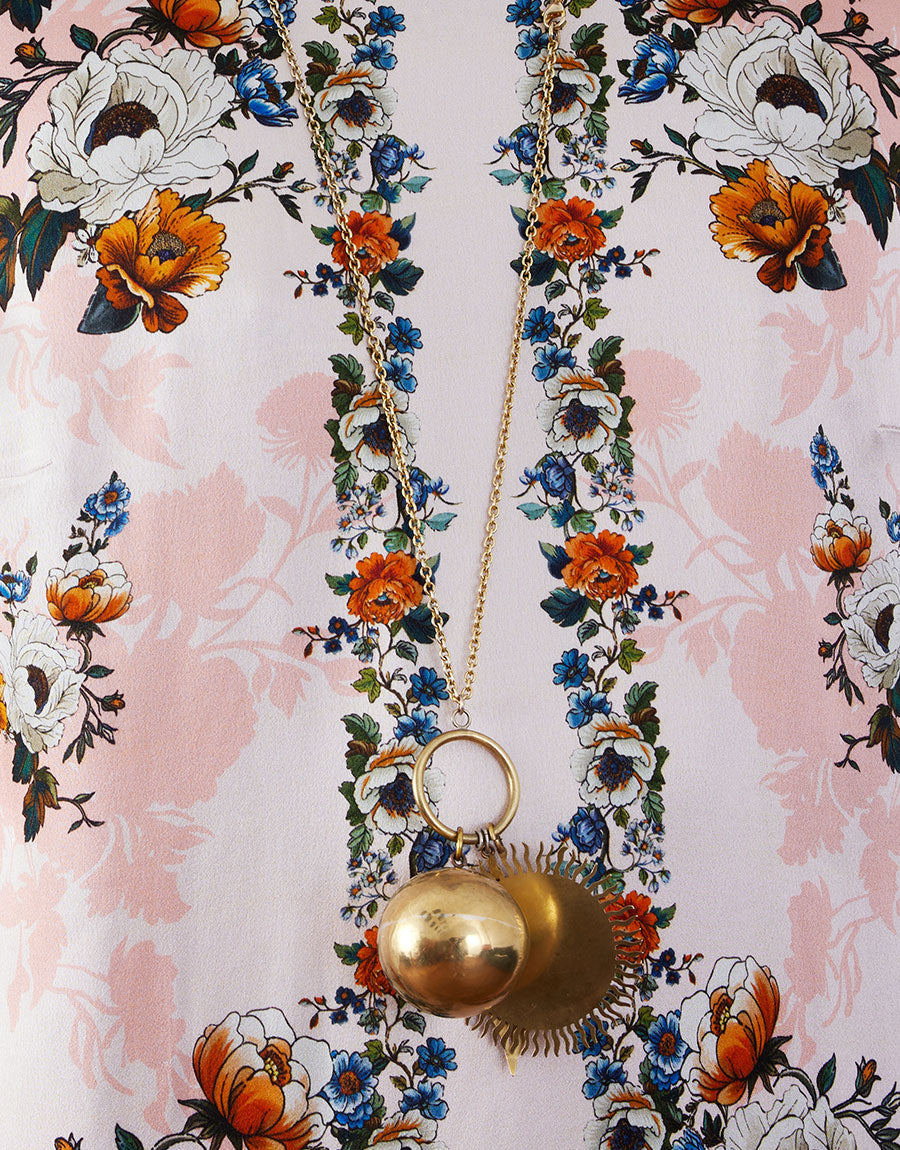 Seraphina Crepe Midi Dress in Magical Blossom Pink